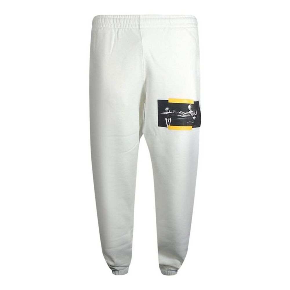Off-White Mens Caravaggio Painting Logo Sweatpants / White/Yellow